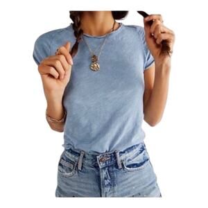 We the Free Be My Baby Tee Women Small Blue NWOT 100% Cotton